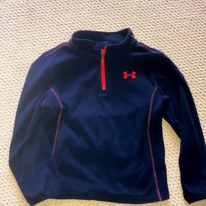 Boys Under Armour Navy Fleece 1/4 zip size 6